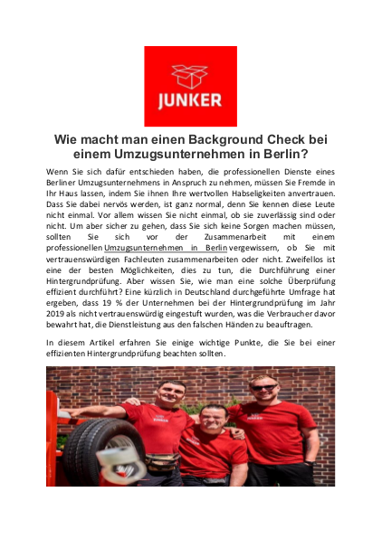 Wie macht man einen Background Check bei einem Umzugsunternehmen in Berlin?