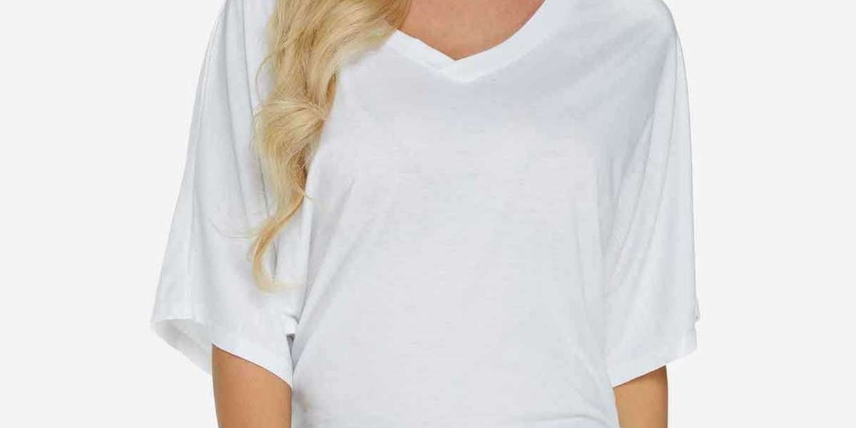 One Shoulder Plain Pleated 3/4 Length Sleeve T-Shirts